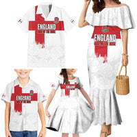 Women Rugby England Family Matching Mermaid Dress and Hawaiian Shirt Rise of the Rose World Champions - Wonder Print Shop