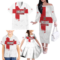 Women Rugby England Family Matching Off The Shoulder Long Sleeve Dress and Hawaiian Shirt Rise of the Rose World Champions - Wonder Print Shop