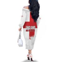 Women Rugby England Family Matching Off The Shoulder Long Sleeve Dress and Hawaiian Shirt Rise of the Rose World Champions - Wonder Print Shop