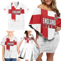 Women Rugby England Family Matching Off Shoulder Short Dress and Hawaiian Shirt Rise of the Rose World Champions - Wonder Print Shop