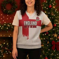Women Rugby England Christmas Knitted V-Neck Vest Rise of the Rose World Champions - Wonder Print Shop