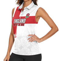Women Rugby England Women Sleeveless Polo Shirt Rise of the Rose World Champions - Wonder Print Shop