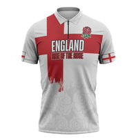 Women Rugby England Zipper Polo Shirt Rise of the Rose World Champions - Wonder Print Shop