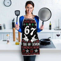 Six Seven Skeleton Hand Christmas Apron Meme Gen Alpha Slang - Wonder Print Shop