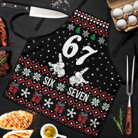 Six Seven Skeleton Hand Christmas Apron Meme Gen Alpha Slang - Wonder Print Shop