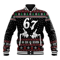 Six Seven Skeleton Hand Christmas Baseball Jacket Meme Gen Alpha Slang - Wonder Print Shop
