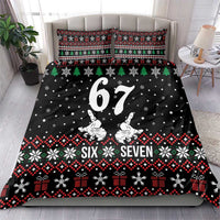 Six Seven Skeleton Hand Christmas Bedding Set Meme Gen Alpha Slang - Wonder Print Shop