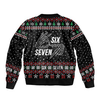Six Seven Skeleton Hand Christmas Bomber Jacket Meme Gen Alpha Slang - Wonder Print Shop