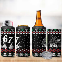 Six Seven Skeleton Hand Christmas 4 in 1 Can Cooler Tumbler Meme Gen Alpha Slang - Wonder Print Shop