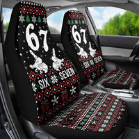 Six Seven Skeleton Hand Christmas Car Seat Cover Meme Gen Alpha Slang - Wonder Print Shop