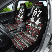 Six Seven Skeleton Hand Christmas Car Seat Cover Meme Gen Alpha Slang - Wonder Print Shop