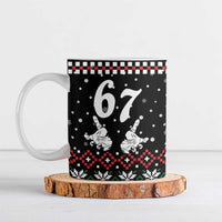 Six Seven Skeleton Hand Christmas Ceramic Mug Meme Gen Alpha Slang - Wonder Print Shop