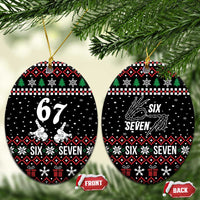 Six Seven Skeleton Hand Christmas Ceramic Ornament Meme Gen Alpha Slang - Wonder Print Shop