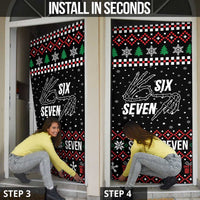 Six Seven Skeleton Hand Christmas Door Cover Meme Gen Alpha Slang - Wonder Print Shop