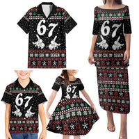 Six Seven Skeleton Hand Christmas Family Matching Puletasi and Hawaiian Shirt Meme Gen Alpha Slang - Wonder Print Shop
