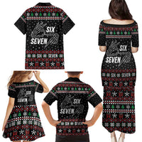 Six Seven Skeleton Hand Christmas Family Matching Puletasi and Hawaiian Shirt Meme Gen Alpha Slang - Wonder Print Shop