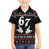 Six Seven Skeleton Hand Christmas Family Matching Puletasi and Hawaiian Shirt Meme Gen Alpha Slang - Wonder Print Shop