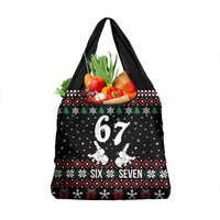 Six Seven Skeleton Hand Christmas Grocery Bag Meme Gen Alpha Slang - Wonder Print Shop