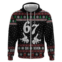 Six Seven Skeleton Hand Christmas Hoodie Meme Gen Alpha Slang - Wonder Print Shop