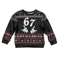 Six Seven Skeleton Hand Christmas Kid Ugly Christmas Sweater Meme Gen Alpha Slang - Wonder Print Shop