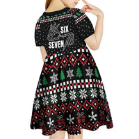 Six Seven Skeleton Hand Christmas Kid Short Sleeve Dress Meme Gen Alpha Slang - Wonder Print Shop