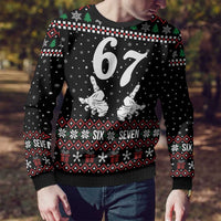 Six Seven Skeleton Hand Christmas Ugly Christmas Sweater Meme Gen Alpha Slang - Wonder Print Shop