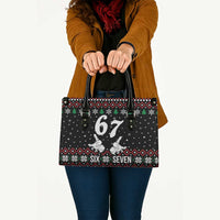 Six Seven Skeleton Hand Christmas Leather Bag Meme Gen Alpha Slang - Wonder Print Shop