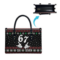 Six Seven Skeleton Hand Christmas Leather Bag Meme Gen Alpha Slang - Wonder Print Shop