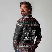 Six Seven Skeleton Hand Christmas Long Sleeve Polo Shirt Meme Gen Alpha Slang - Wonder Print Shop