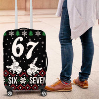 Six Seven Skeleton Hand Christmas Luggage Cover Meme Gen Alpha Slang - Wonder Print Shop