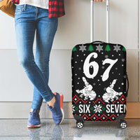 Six Seven Skeleton Hand Christmas Luggage Cover Meme Gen Alpha Slang - Wonder Print Shop