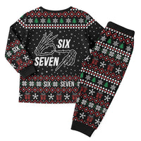 Six Seven Skeleton Hand Christmas Pajama Set Meme Gen Alpha Slang - Wonder Print Shop