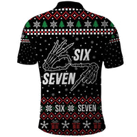 Six Seven Skeleton Hand Christmas Polo Shirt Meme Gen Alpha Slang - Wonder Print Shop