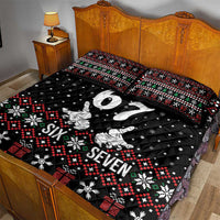 Six Seven Skeleton Hand Christmas Quilt Bed Set Meme Gen Alpha Slang - Wonder Print Shop