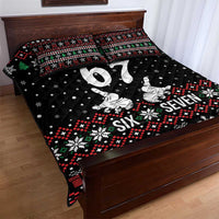 Six Seven Skeleton Hand Christmas Quilt Bed Set Meme Gen Alpha Slang - Wonder Print Shop