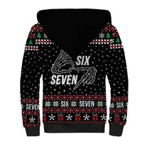 Six Seven Skeleton Hand Christmas Sherpa Hoodie Meme Gen Alpha Slang - Wonder Print Shop