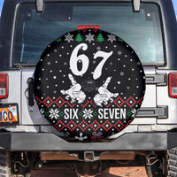 Six Seven Skeleton Hand Christmas Spare Tire Cover Meme Gen Alpha Slang - Wonder Print Shop