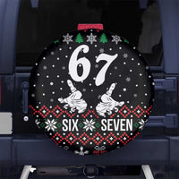 Six Seven Skeleton Hand Christmas Spare Tire Cover Meme Gen Alpha Slang - Wonder Print Shop
