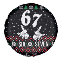 Six Seven Skeleton Hand Christmas Spare Tire Cover Meme Gen Alpha Slang - Wonder Print Shop