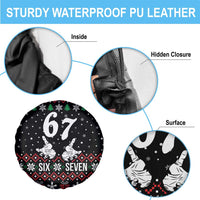 Six Seven Skeleton Hand Christmas Spare Tire Cover Meme Gen Alpha Slang - Wonder Print Shop