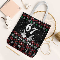 Six Seven Skeleton Hand Christmas Tote Bag Meme Gen Alpha Slang - Wonder Print Shop