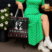 Six Seven Skeleton Hand Christmas Tote Bag Meme Gen Alpha Slang - Wonder Print Shop