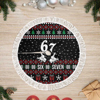 Six Seven Skeleton Hand Christmas Tree Skirt Meme Gen Alpha Slang - Wonder Print Shop
