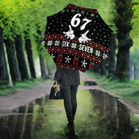 Six Seven Skeleton Hand Christmas Umbrella Meme Gen Alpha Slang - Wonder Print Shop