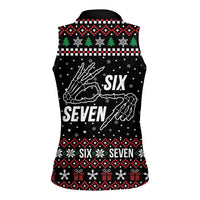 Six Seven Skeleton Hand Christmas Women Sleeveless Polo Shirt Meme Gen Alpha Slang - Wonder Print Shop