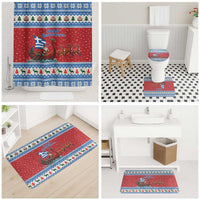Greece Viking Santa Christmas Bathroom Set Funny Reindeer Norse Xmas - Wonder Print Shop