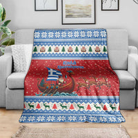 Greece Viking Santa Christmas Blanket Funny Reindeer Norse Xmas - Wonder Print Shop