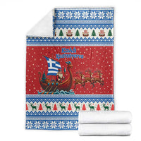 Greece Viking Santa Christmas Blanket Funny Reindeer Norse Xmas - Wonder Print Shop