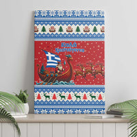 Greece Viking Santa Christmas Canvas Wall Art Funny Reindeer Norse Xmas - Wonder Print Shop