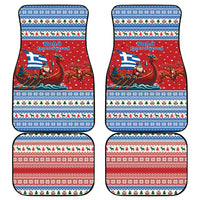 Greece Viking Santa Christmas Car Mats Funny Reindeer Norse Xmas - Wonder Print Shop